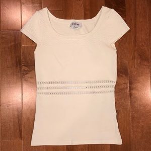Bebe cream blouse